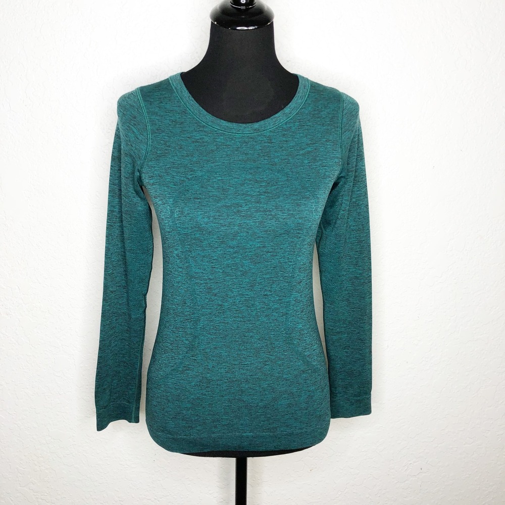 Lululemon Swiftly Tech Long Sleeve Crew Shirt Teal Green Heathered Sporty